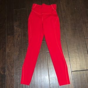 Red Lululemon Base Pace High-Rise Running Tight 25” size 2!